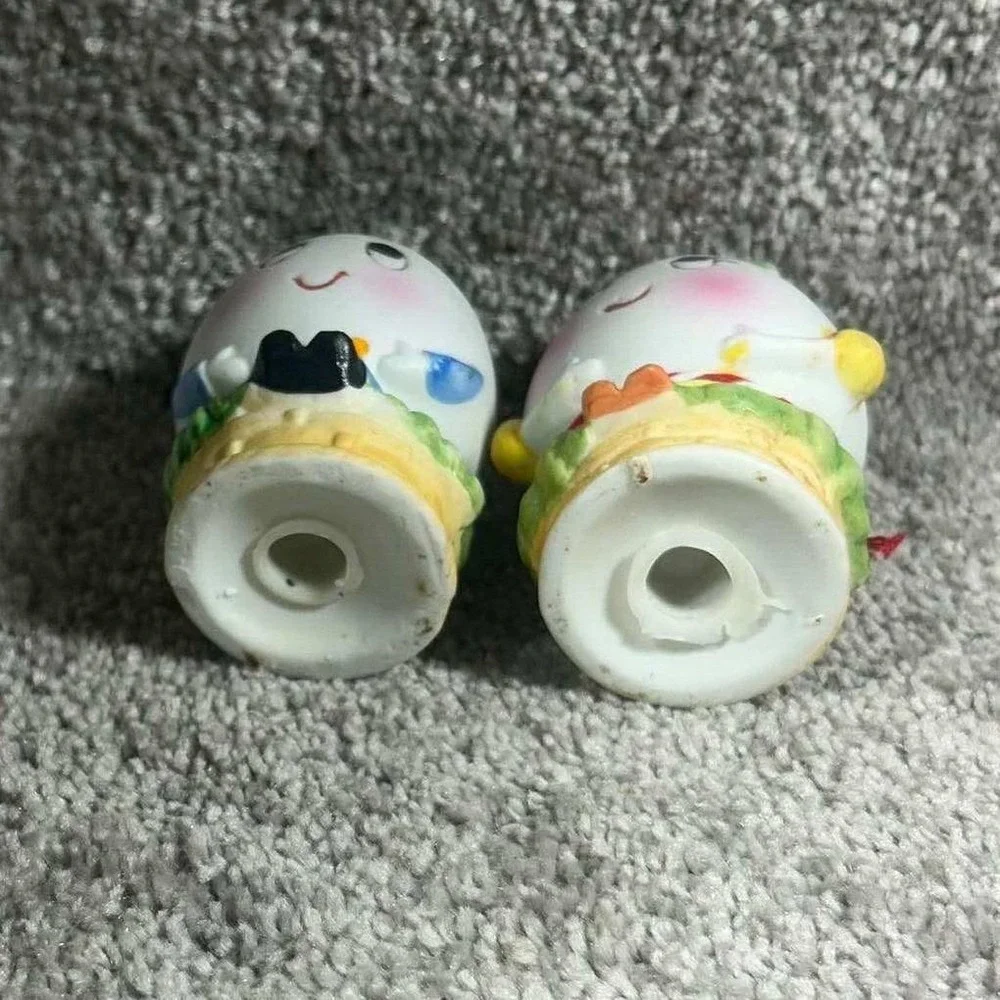 Vintage Lefton Humpty Dumpty Egg‎ Salt and Pepper Shakers Mr & Mrs Sentimental